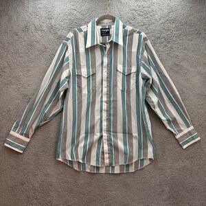 Wrangler Men's Western Cowboy Cut Western Fit 17-35 Shirt Pearl Snaps‎ 2XL